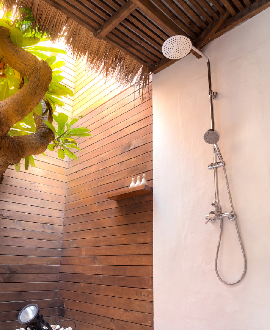 outdoor shower installation